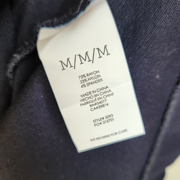 CAbi Lido Navy Blue Ponte Knit Front Button Long Blazer Jacket #5093 Size M - Picture 10 of 10